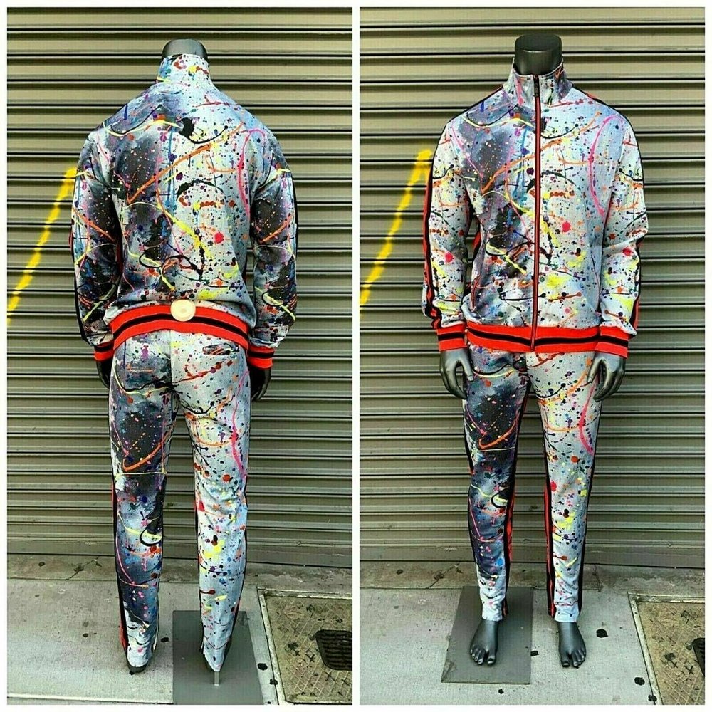 Men's Multicolor Hand Painted Fashion Tracksuit